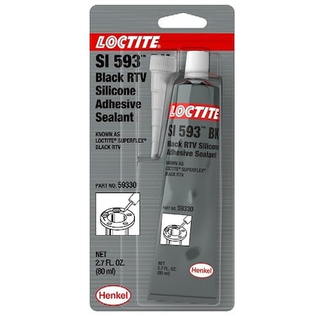 Henkel Gasketing, RTV Silicone, Multipurpose, Black, 80 Ml SI 593 80ML IDH 193996